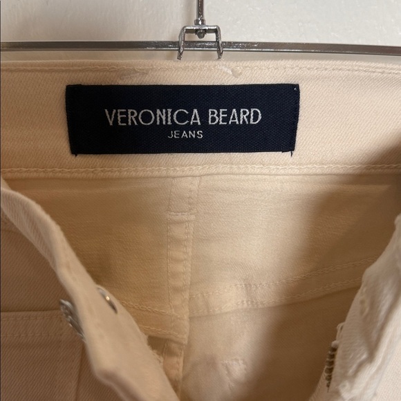 VERONICA BEARD Carson Patch-Pocket Kick-Flare Jean in Ecru size 26 - Picture 4 of 6